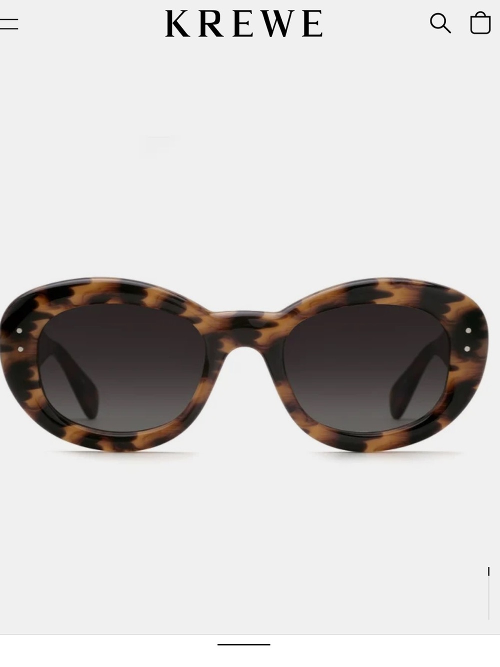 KREWE Margaret Tortoiseshell Oval Sunglasses with Dark Gradient Lenses